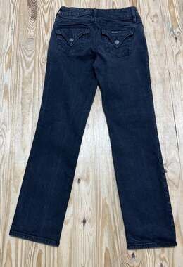 Hudson Beth Baby Boot Jeans size 4 Black Denim High Rise Flap Button Pocket